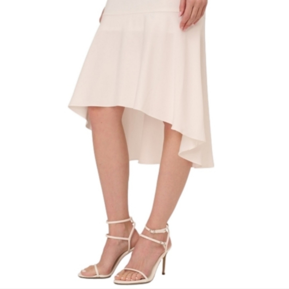Adrianna Papell Satin Crepe High Low Dress - Picture 5 of 11